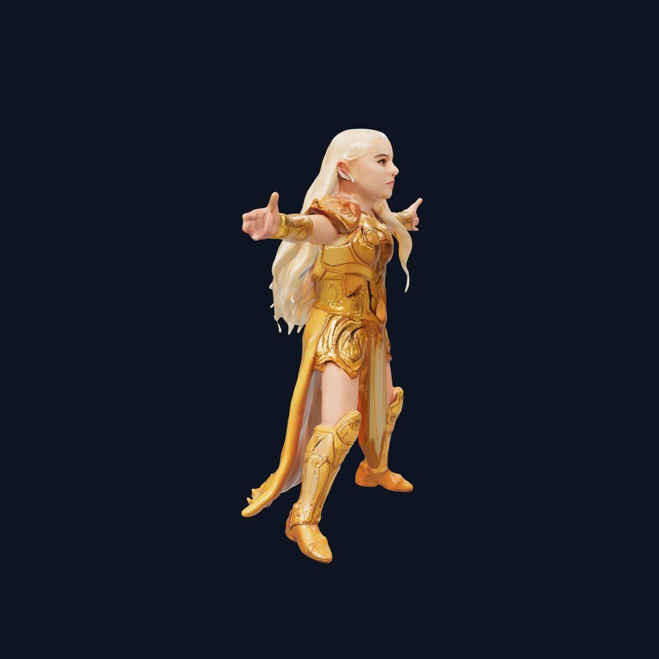 Golden Elven Warrior model pack